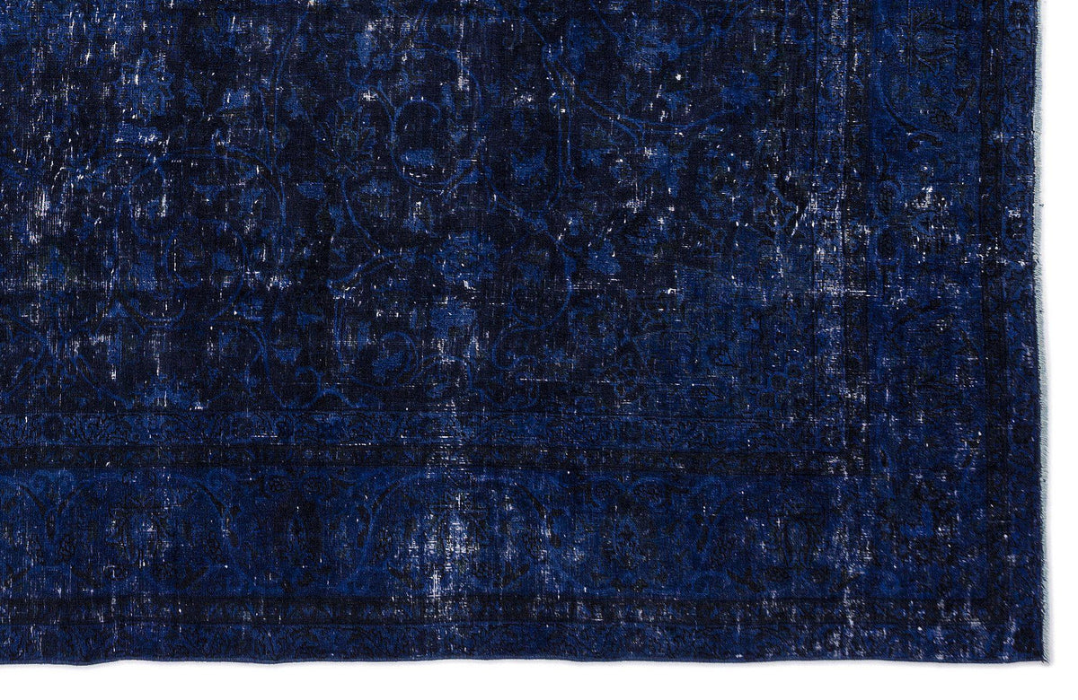Blue Over Dyed Vintage XLarge Rug 9&#39;10&#39;&#39; x 12&#39;11&#39;&#39; ft 300 x 394 cm