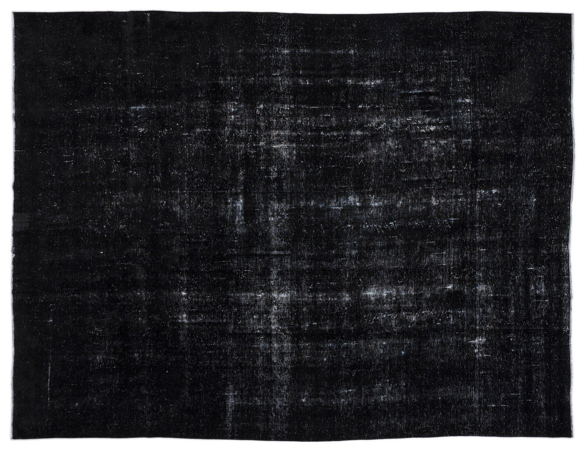 Black Over Dyed Vintage XLarge Rug 9&#39;10&#39;&#39; x 12&#39;9&#39;&#39; ft 299 x 388 cm