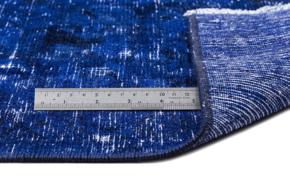 Blue Over Dyed Vintage XLarge Rug 9&#39;1&#39;&#39; x 12&#39;6&#39;&#39; ft 278 x 382 cm