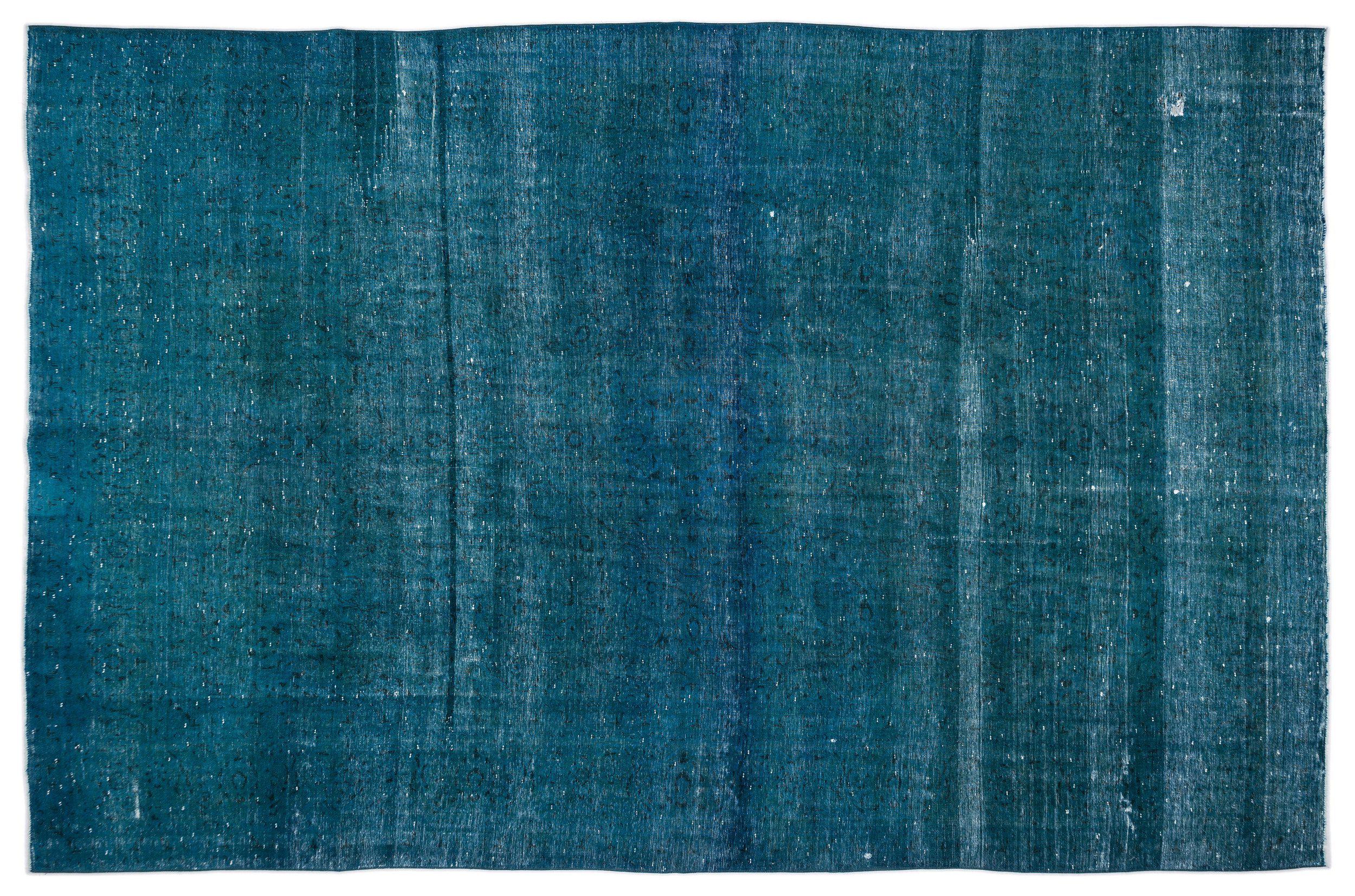 Turquoise  Over Dyed Vintage XLarge Rug 9'2'' x 14'4'' ft 280 x 437 cm