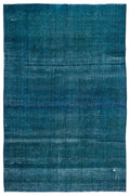 Turquoise  Over Dyed Vintage XLarge Rug 9'2'' x 14'4'' ft 280 x 437 cm