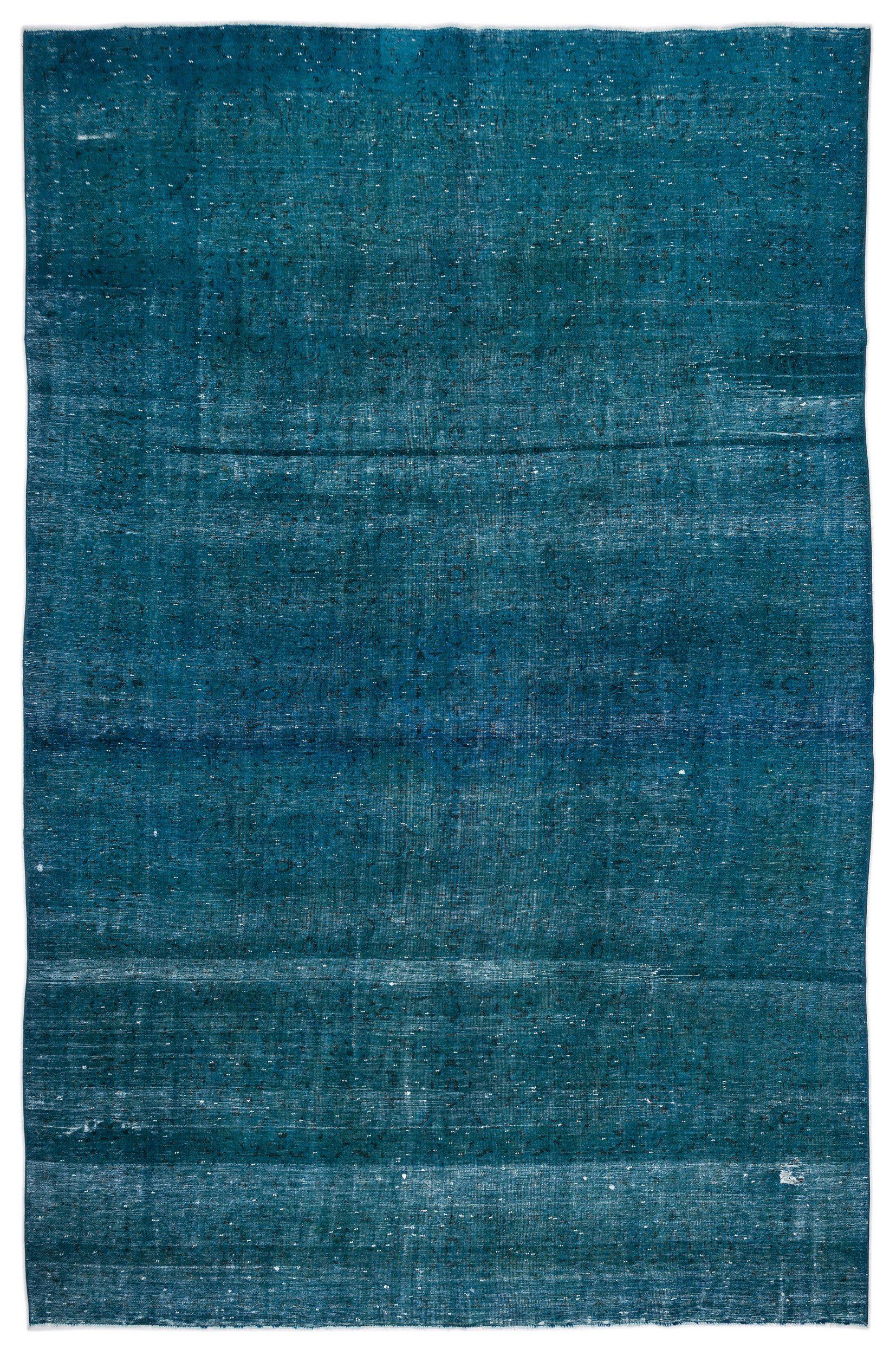 Turquoise  Over Dyed Vintage XLarge Rug 9'2'' x 14'4'' ft 280 x 437 cm