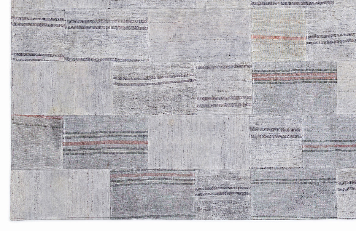 Striped Over Dyed Kilim Patchwork Unique Rug 5&#39;3&#39;&#39; x 7&#39;7&#39;&#39; ft 160 x 230 cm