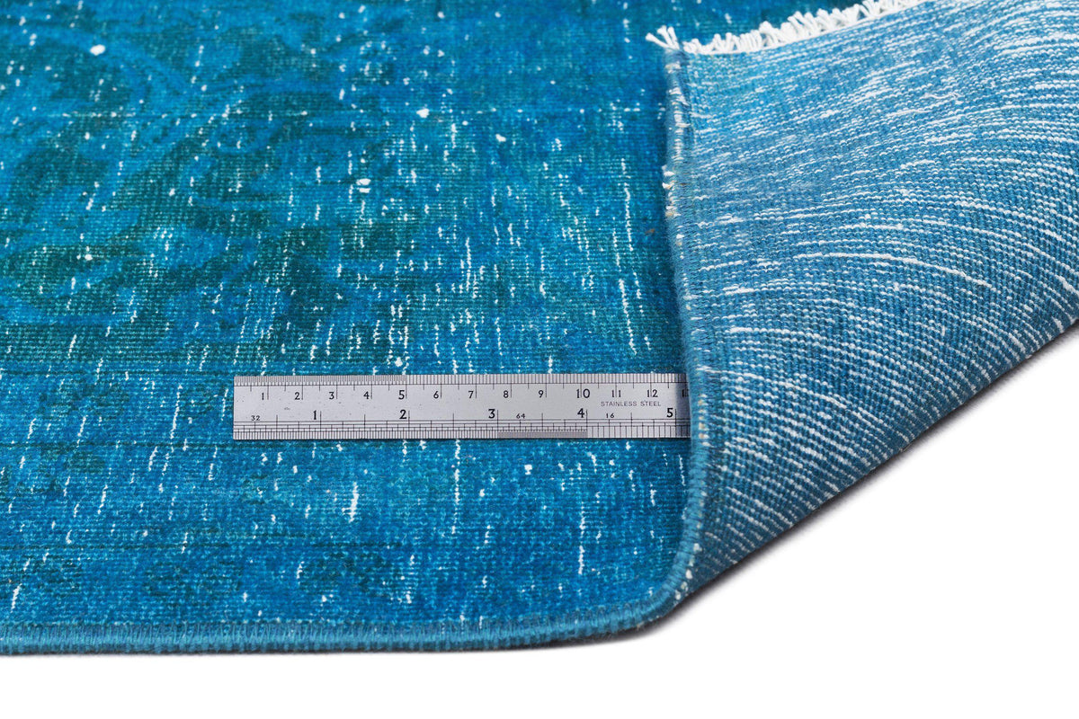 Turquoise  Over Dyed Vintage XLarge Rug 9&#39;5&#39;&#39; x 12&#39;12&#39;&#39; ft 288 x 395 cm