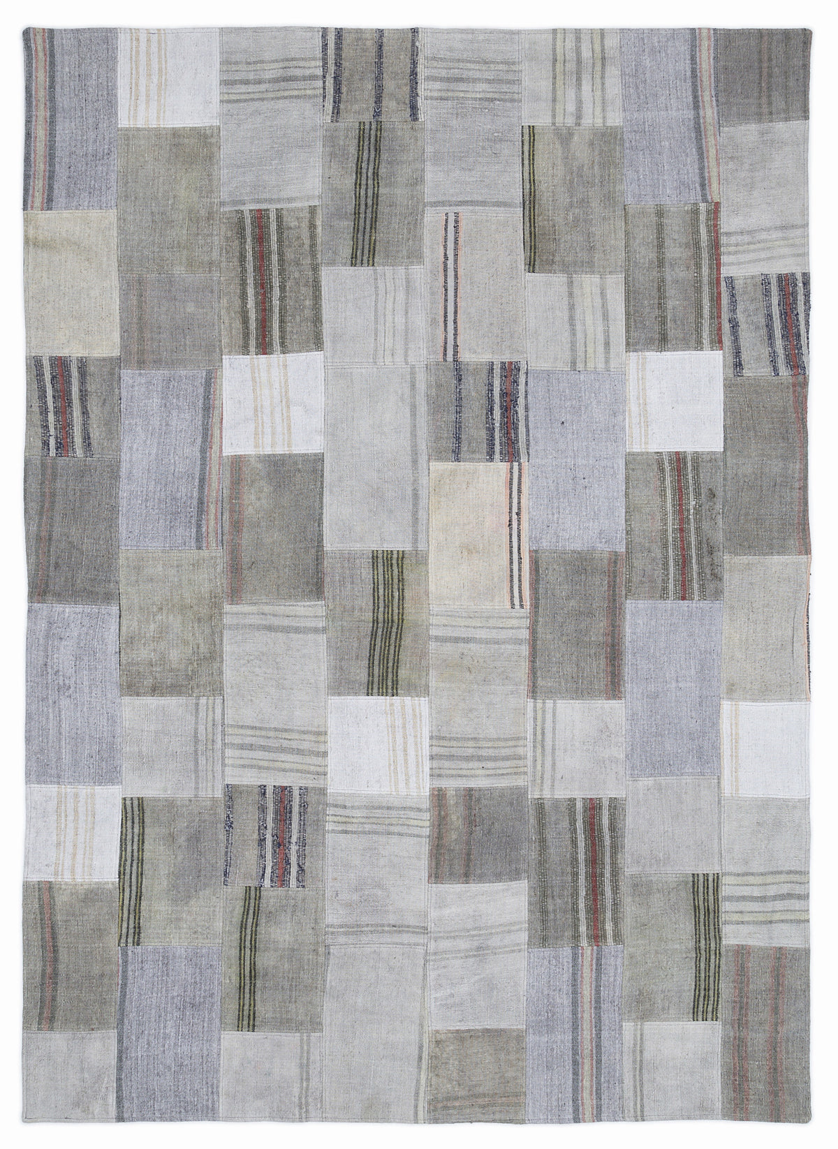 Striped Over Dyed Kilim Patchwork Unique Rug 5&#39;3&#39;&#39; x 7&#39;7&#39;&#39; ft 160 x 230 cm
