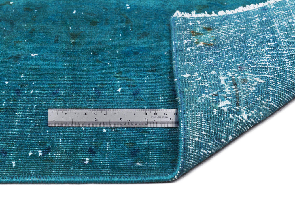 Turquoise  Over Dyed Vintage XLarge Rug 9'6'' x 12'6'' ft 290 x 380 cm