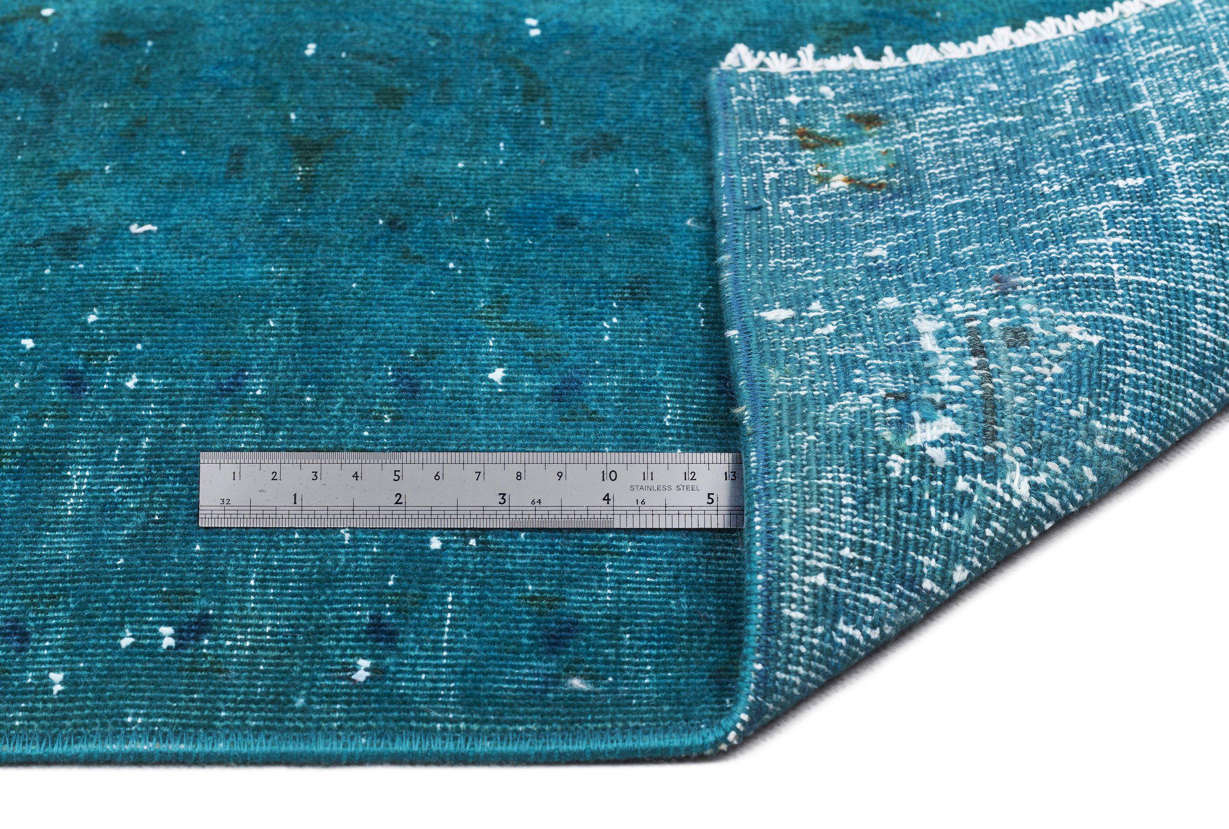 Turquoise  Over Dyed Vintage XLarge Rug 9'6'' x 12'6'' ft 290 x 380 cm