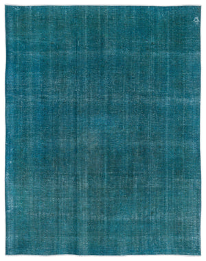 Turquoise  Over Dyed Vintage XLarge Rug 9'6'' x 12'6'' ft 290 x 380 cm