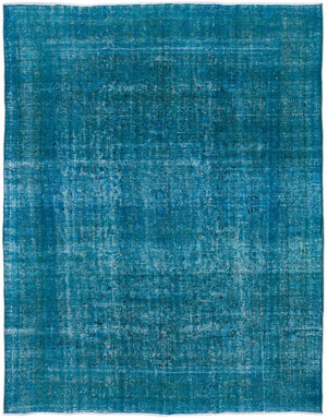 Turquoise Over Dyed Vintage XLarge Rug 9'5'' x 12'3'' ft 286 x 374 cm