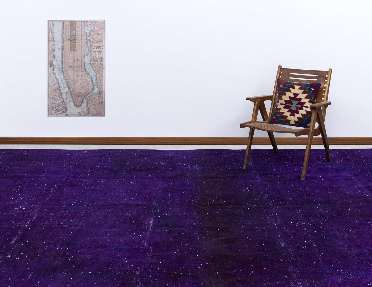 Purple Over Dyed Vintage XLarge Rug 9&#39;5&#39;&#39; x 12&#39;11&#39;&#39; ft 287 x 393 cm