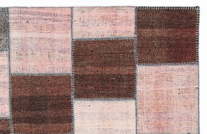 Mixed Over Dyed Kilim Patchwork Unique Rug 5'3'' x 7'7'' ft 160 x 230 cm