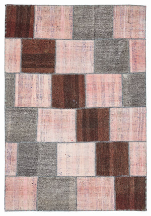 Mixed Over Dyed Kilim Patchwork Unique Rug 5'3'' x 7'7'' ft 160 x 230 cm