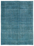 Turquoise  Over Dyed Vintage XLarge Rug 9'5'' x 12'7'' ft 287 x 384 cm