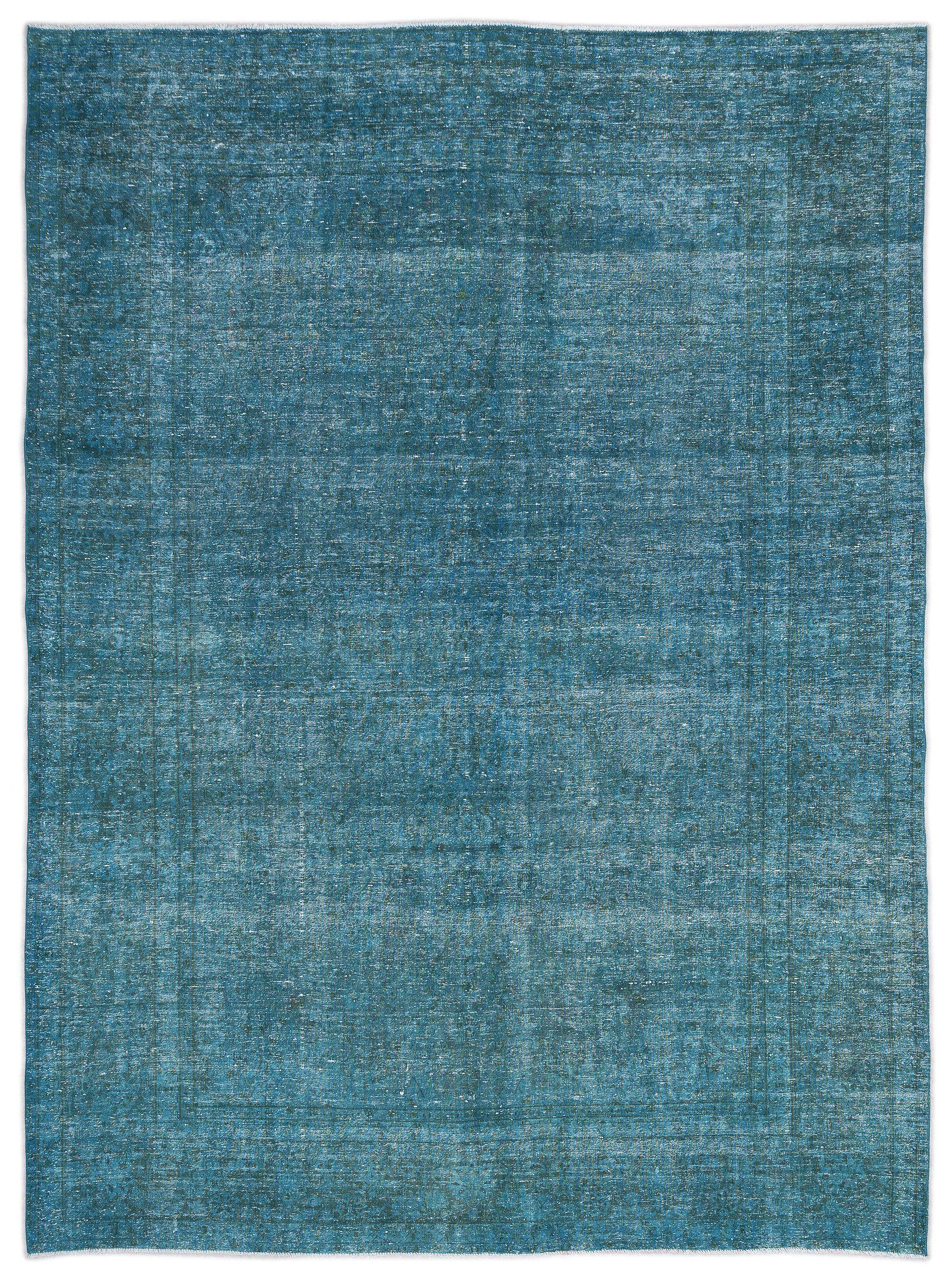 Turquoise  Over Dyed Vintage XLarge Rug 9'5'' x 12'7'' ft 287 x 384 cm