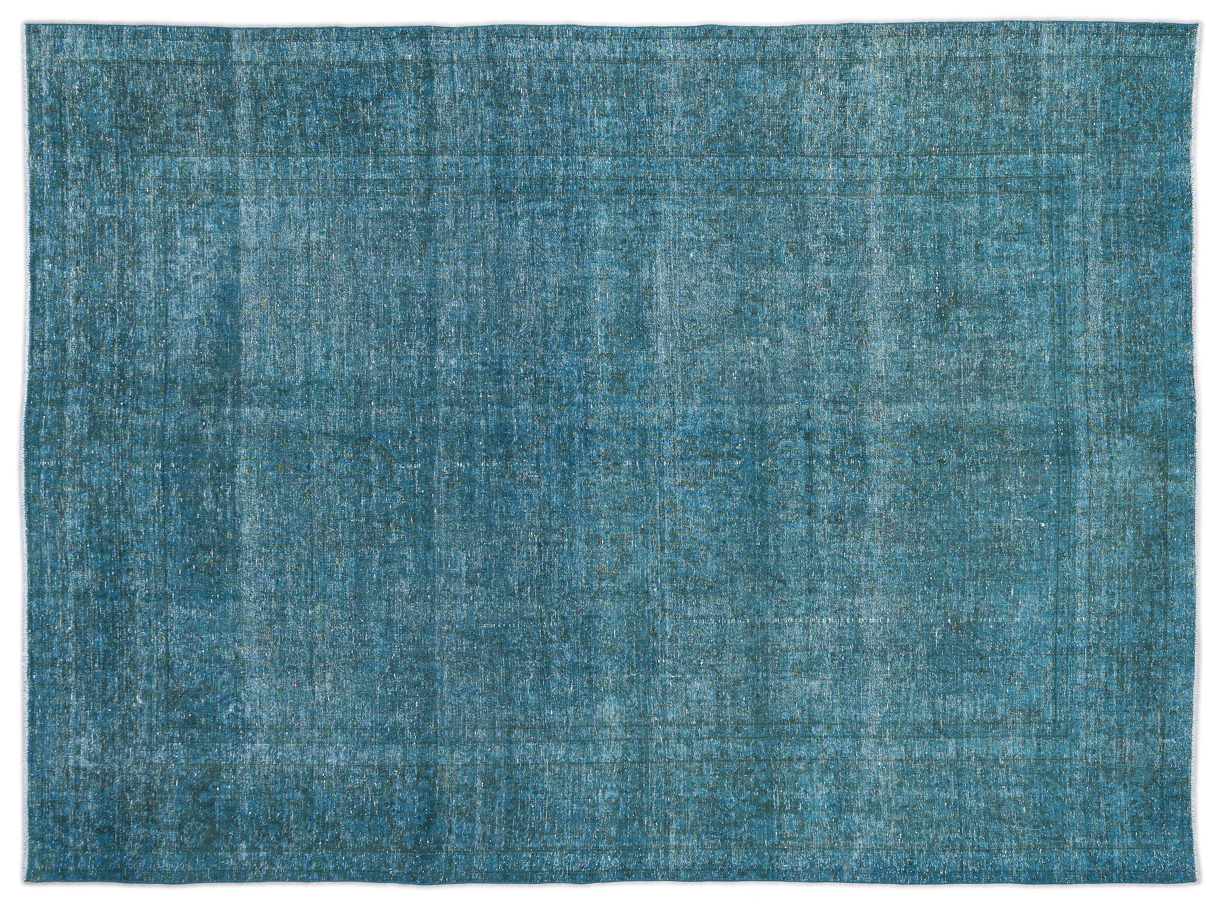 Turquoise  Over Dyed Vintage XLarge Rug 9'5'' x 12'7'' ft 287 x 384 cm