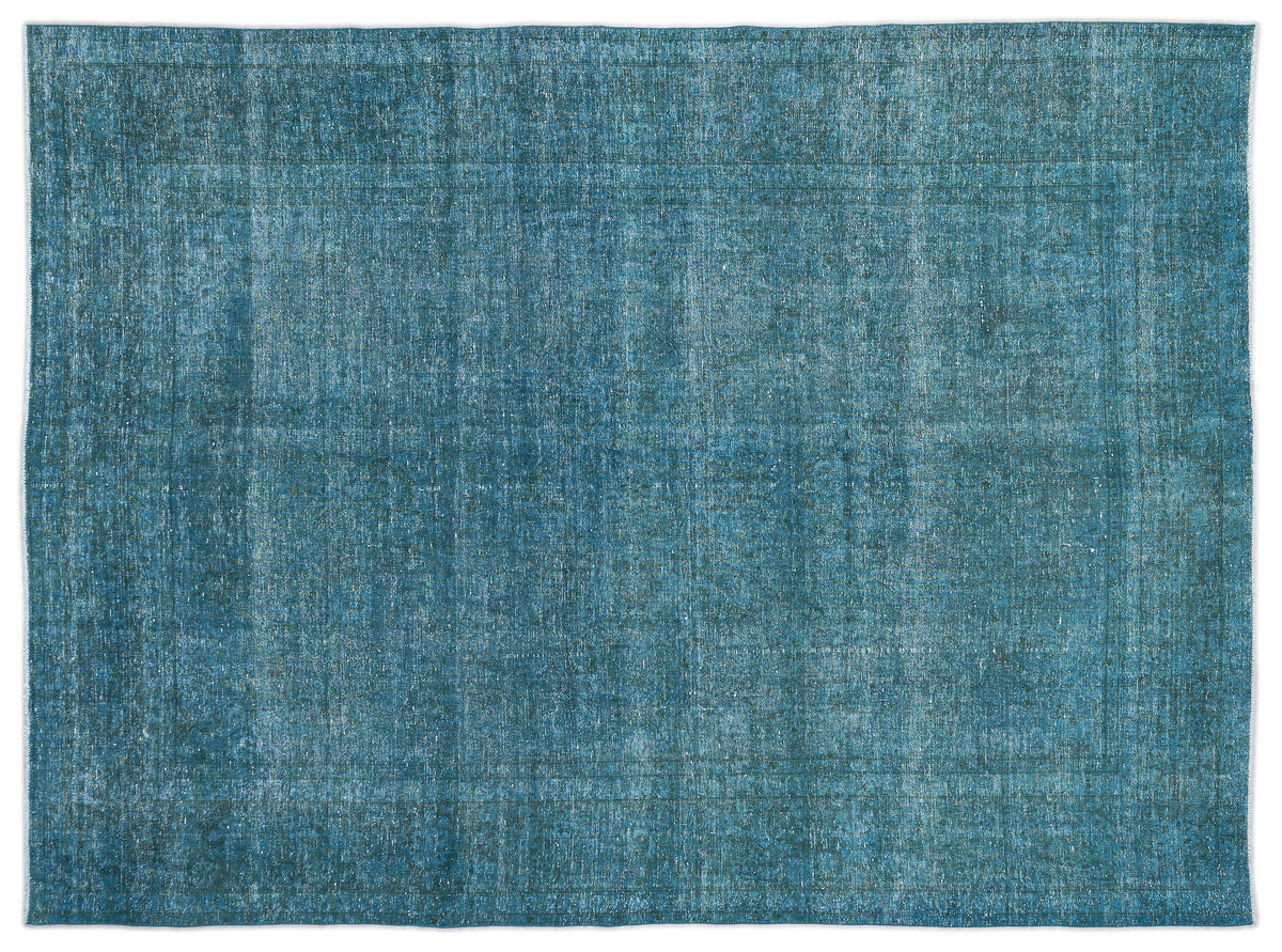 Turquoise  Over Dyed Vintage XLarge Rug 9&#39;5&#39;&#39; x 12&#39;7&#39;&#39; ft 287 x 384 cm