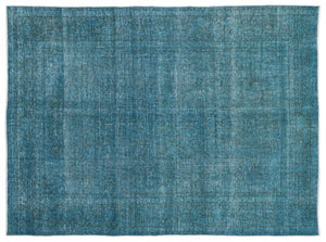Turquoise  Over Dyed Vintage XLarge Rug 9'5'' x 12'7'' ft 287 x 384 cm