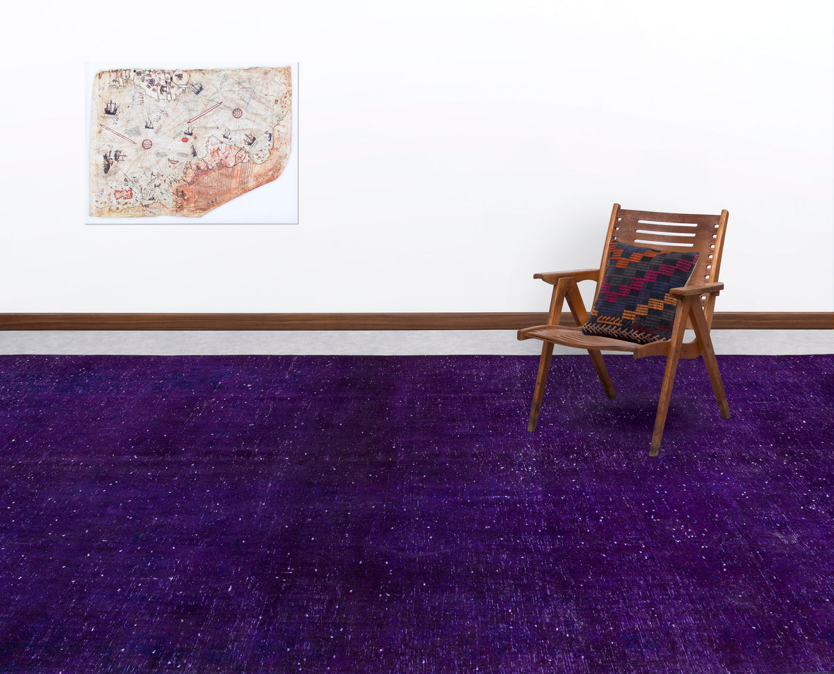 Purple Over Dyed Vintage XLarge Rug 8&#39;3&#39;&#39; x 12&#39;4&#39;&#39; ft 252 x 377 cm