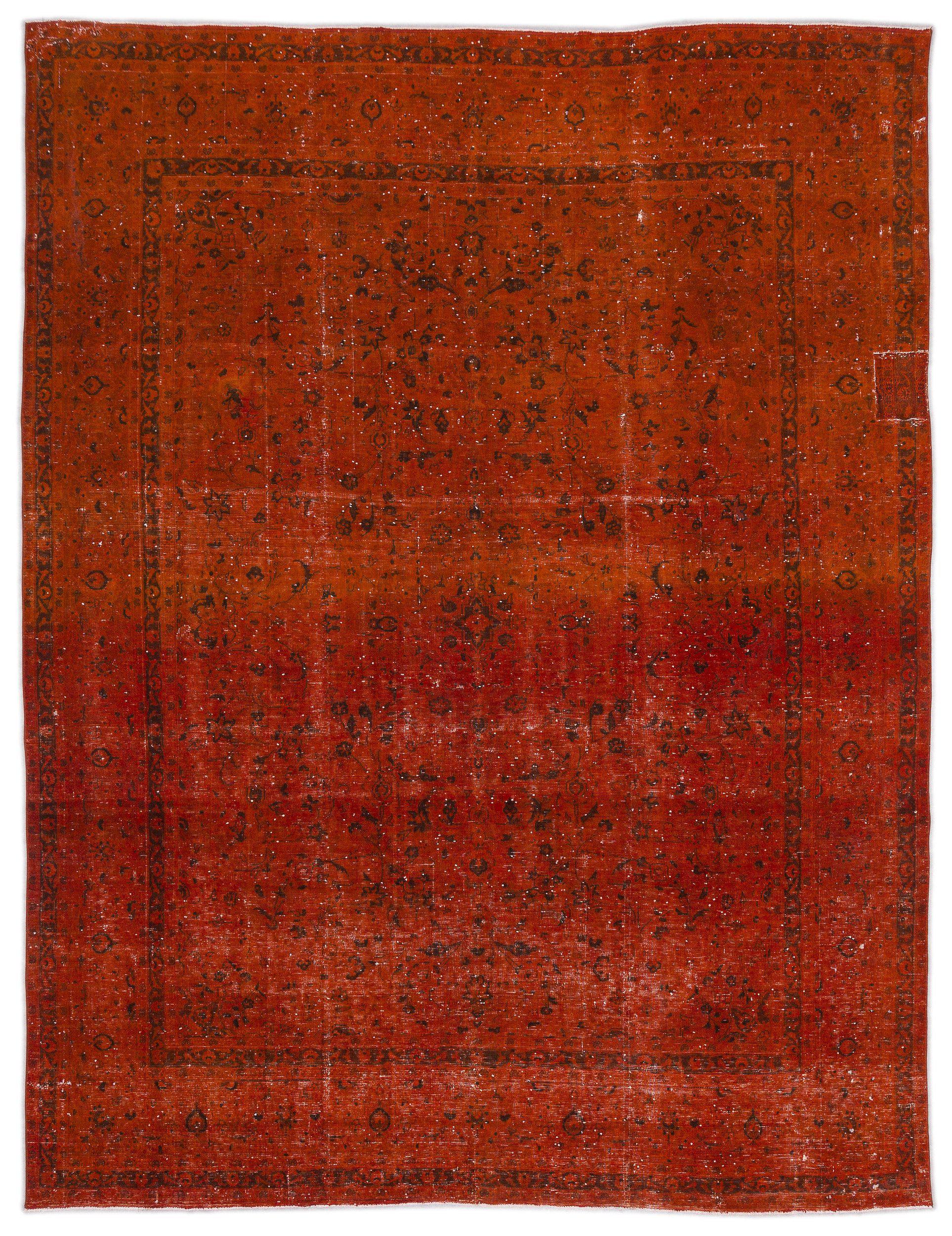 Orange Over Dyed Vintage XLarge Rug 9'5'' x 12'4'' ft 286 x 376 cm