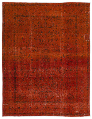 Orange Over Dyed Vintage XLarge Rug 9'5'' x 12'4'' ft 286 x 376 cm