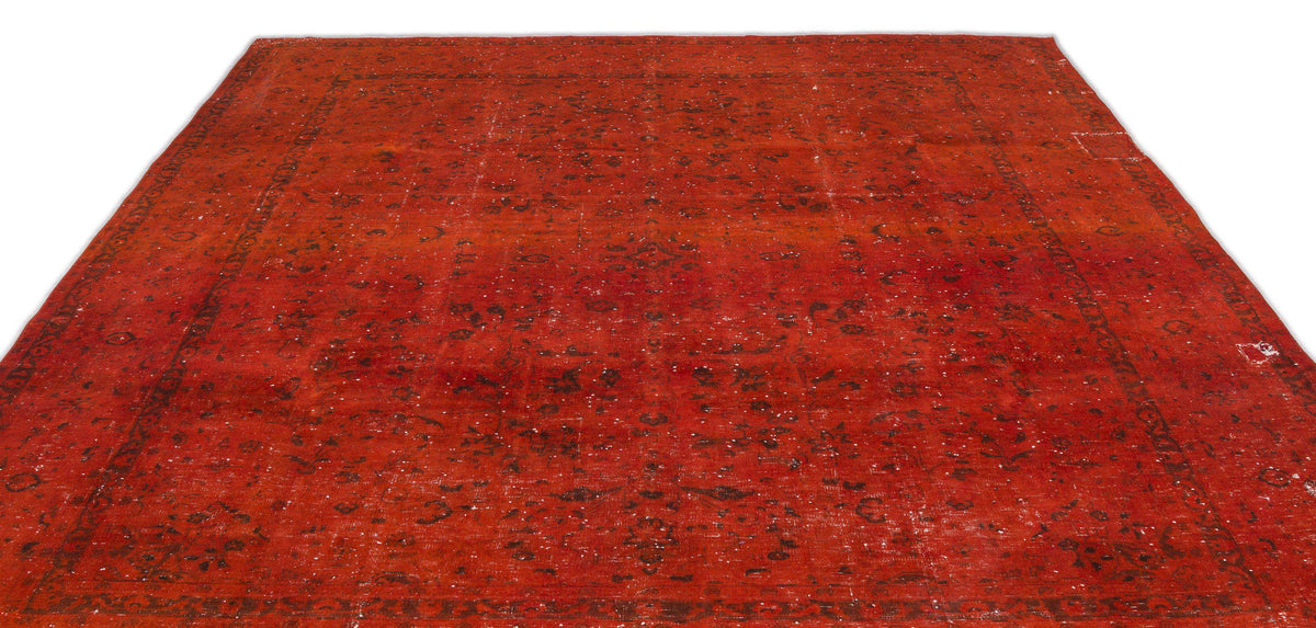 Orange Over Dyed Vintage XLarge Rug 9&#39;5&#39;&#39; x 12&#39;4&#39;&#39; ft 286 x 376 cm