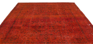 Orange Over Dyed Vintage XLarge Rug 9'5'' x 12'4'' ft 286 x 376 cm