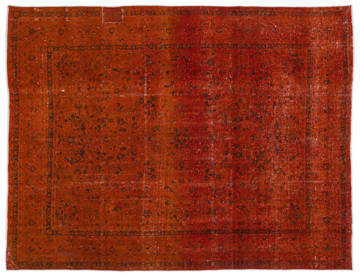 Orange Over Dyed Vintage XLarge Rug 9&#39;5&#39;&#39; x 12&#39;4&#39;&#39; ft 286 x 376 cm