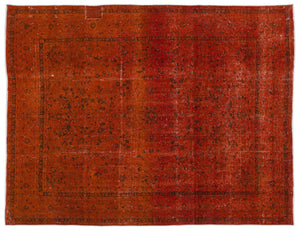 Orange Over Dyed Vintage XLarge Rug 9'5'' x 12'4'' ft 286 x 376 cm