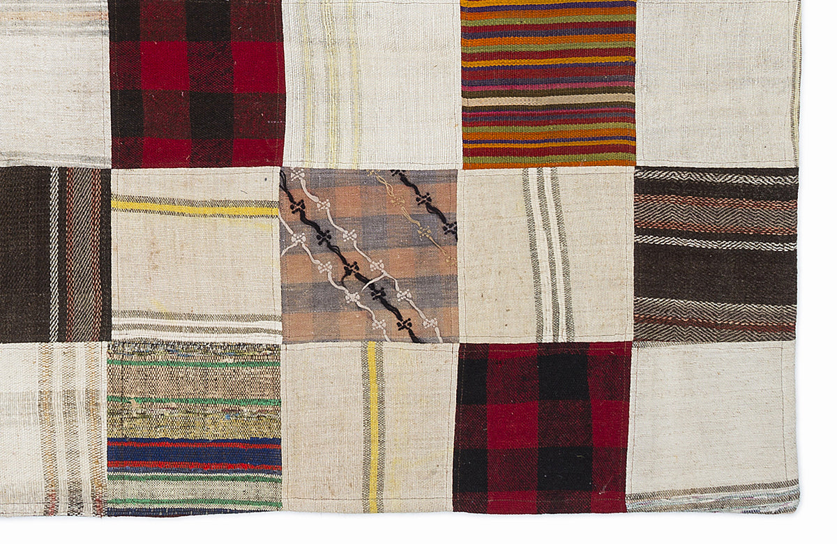 Mixed Over Dyed Kilim Patchwork Unique Rug 5&#39;3&#39;&#39; x 7&#39;7&#39;&#39; ft 160 x 230 cm