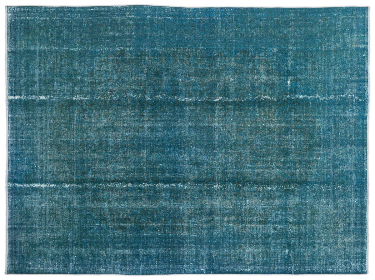 Turquoise  Over Dyed Vintage XLarge Rug 9&#39;3&#39;&#39; x 12&#39;9&#39;&#39; ft 281 x 388 cm