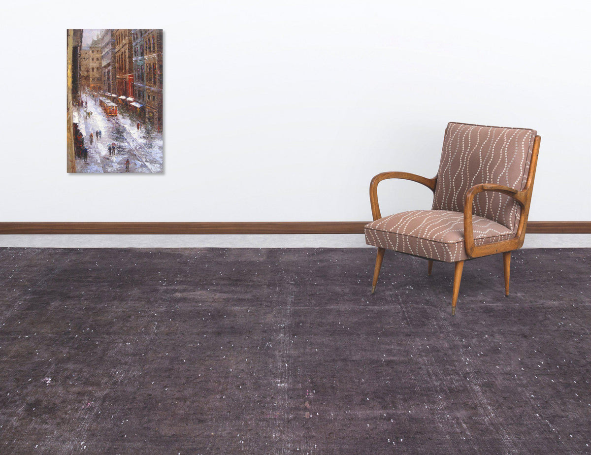 Gray Over Dyed Vintage XLarge Rug 9&#39;4&#39;&#39; x 13&#39;1&#39;&#39; ft 285 x 398 cm