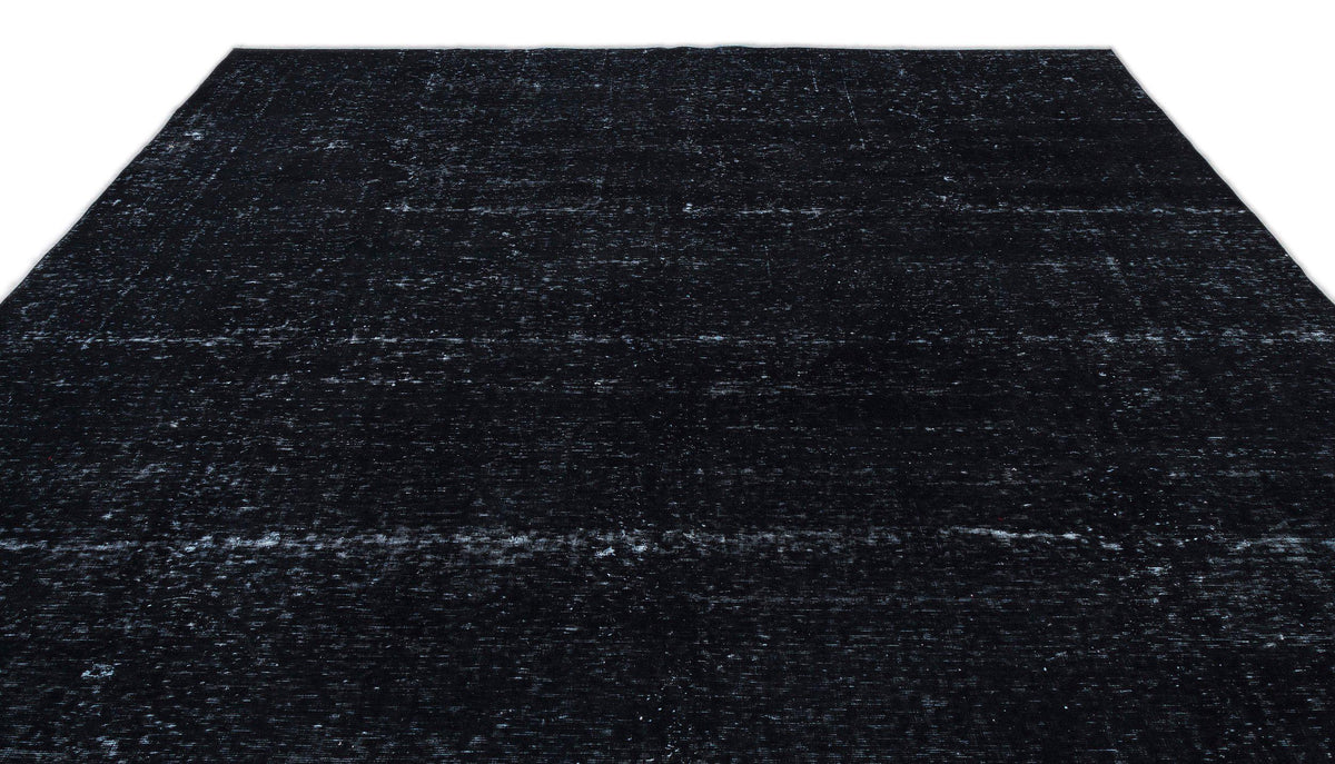 Black Over Dyed Vintage XLarge Rug 9&#39;9&#39;&#39; x 12&#39;2&#39;&#39; ft 297 x 372 cm