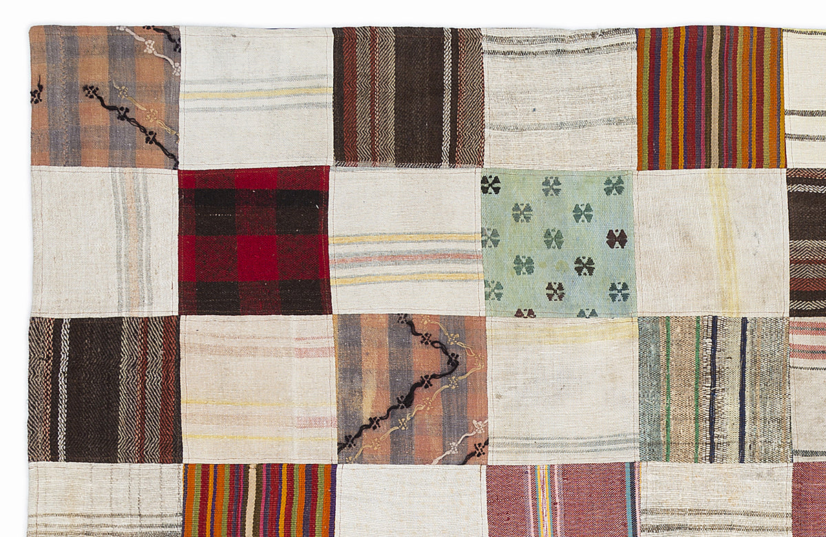 Mixed Over Dyed Kilim Patchwork Unique Rug 5&#39;3&#39;&#39; x 7&#39;7&#39;&#39; ft 160 x 230 cm