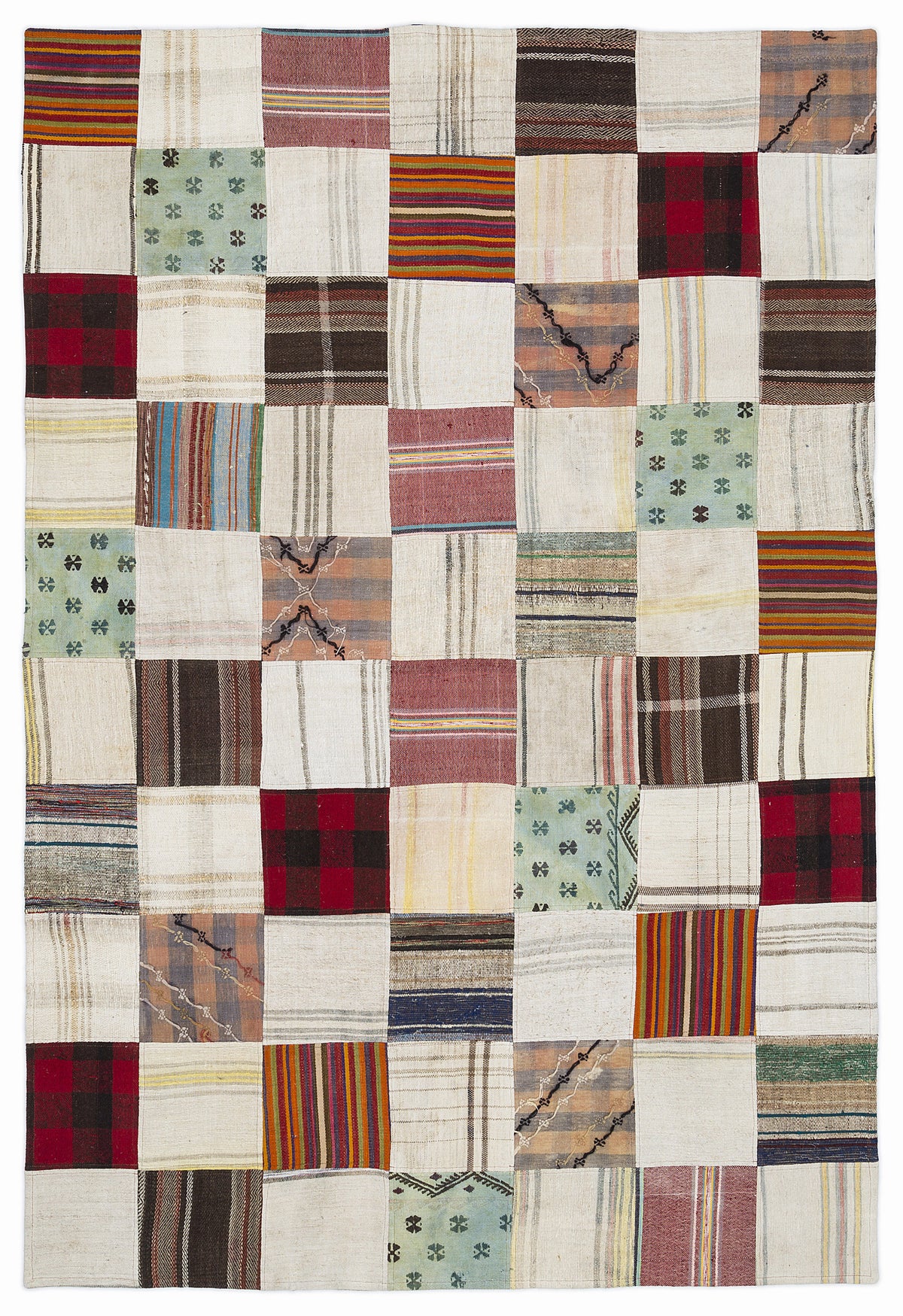 Mixed Over Dyed Kilim Patchwork Unique Rug 5&#39;3&#39;&#39; x 7&#39;7&#39;&#39; ft 160 x 230 cm