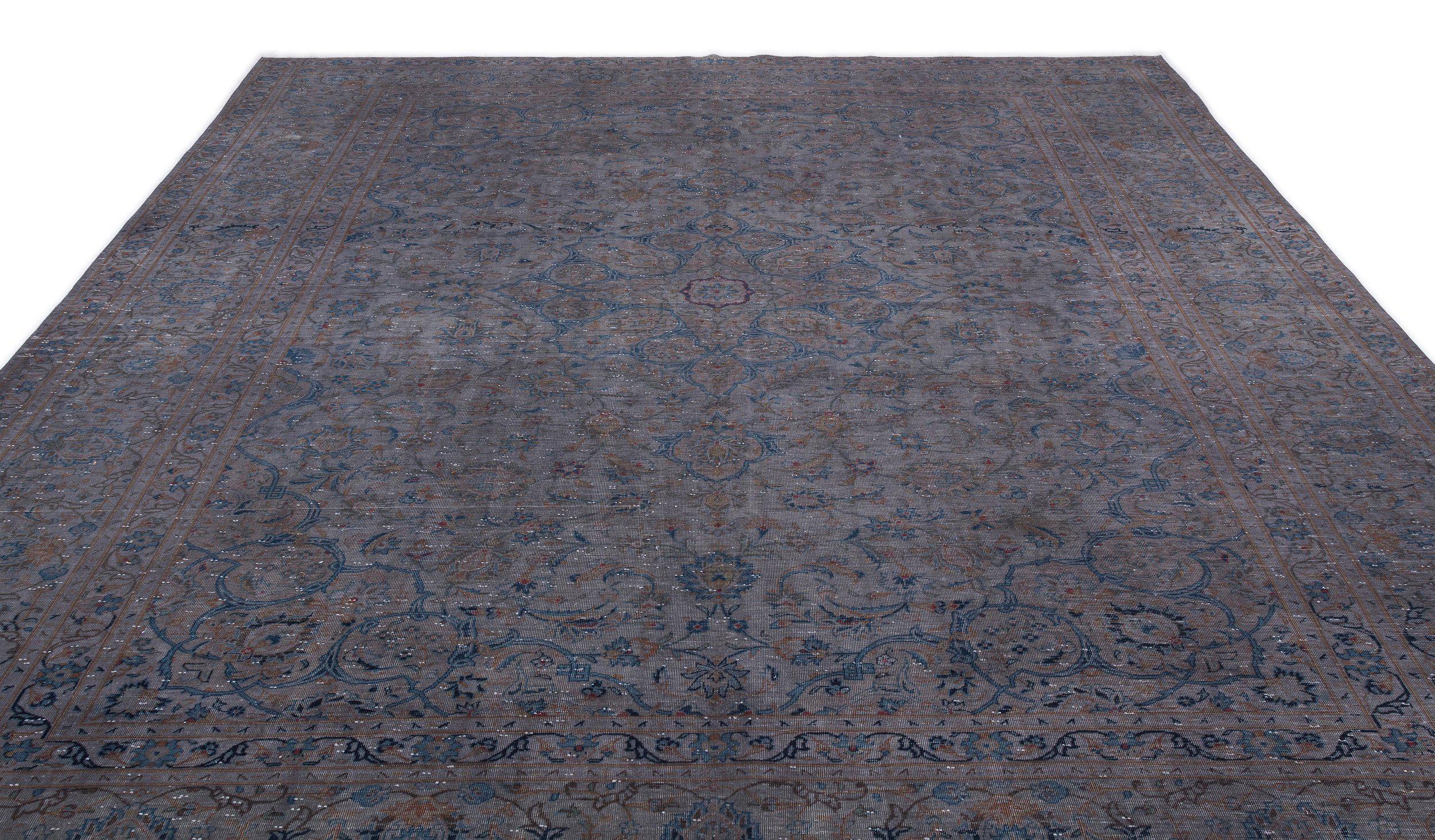 Gray Over Dyed Vintage XLarge Rug 9'9'' x 13'1'' ft 296 x 400 cm