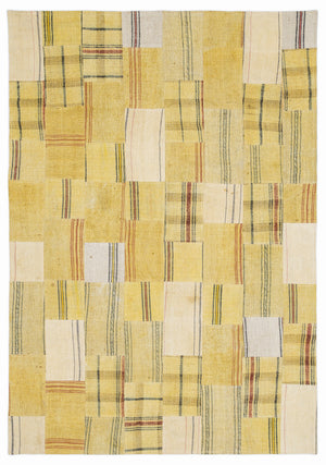 Mixed Over Dyed Kilim Patchwork Unique Rug 5'3'' x 7'7'' ft 160 x 230 cm