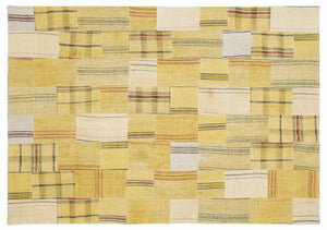 Mixed Over Dyed Kilim Patchwork Unique Rug 5'3'' x 7'7'' ft 160 x 230 cm