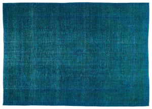 Turquoise  Over Dyed Vintage XLarge Rug 9'3'' x 12'10'' ft 282 x 390 cm
