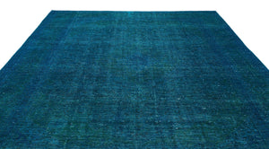 Turquoise  Over Dyed Vintage XLarge Rug 9'3'' x 12'10'' ft 282 x 390 cm
