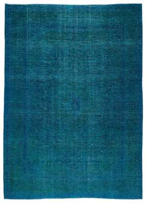 Turquoise  Over Dyed Vintage XLarge Rug 9'3'' x 12'10'' ft 282 x 390 cm