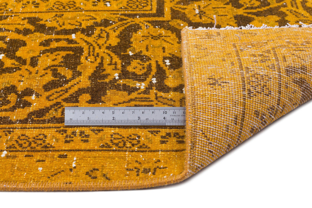Yellow Over Dyed Vintage XLarge Rug 9&#39;4&#39;&#39; x 13&#39;1&#39;&#39; ft 284 x 400 cm