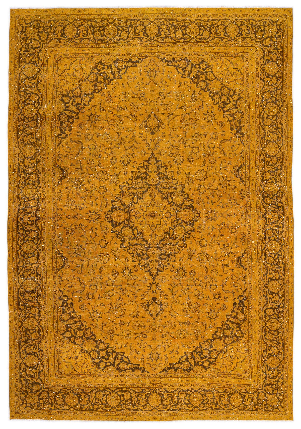 Yellow Over Dyed Vintage XLarge Rug 9&#39;4&#39;&#39; x 13&#39;1&#39;&#39; ft 284 x 400 cm