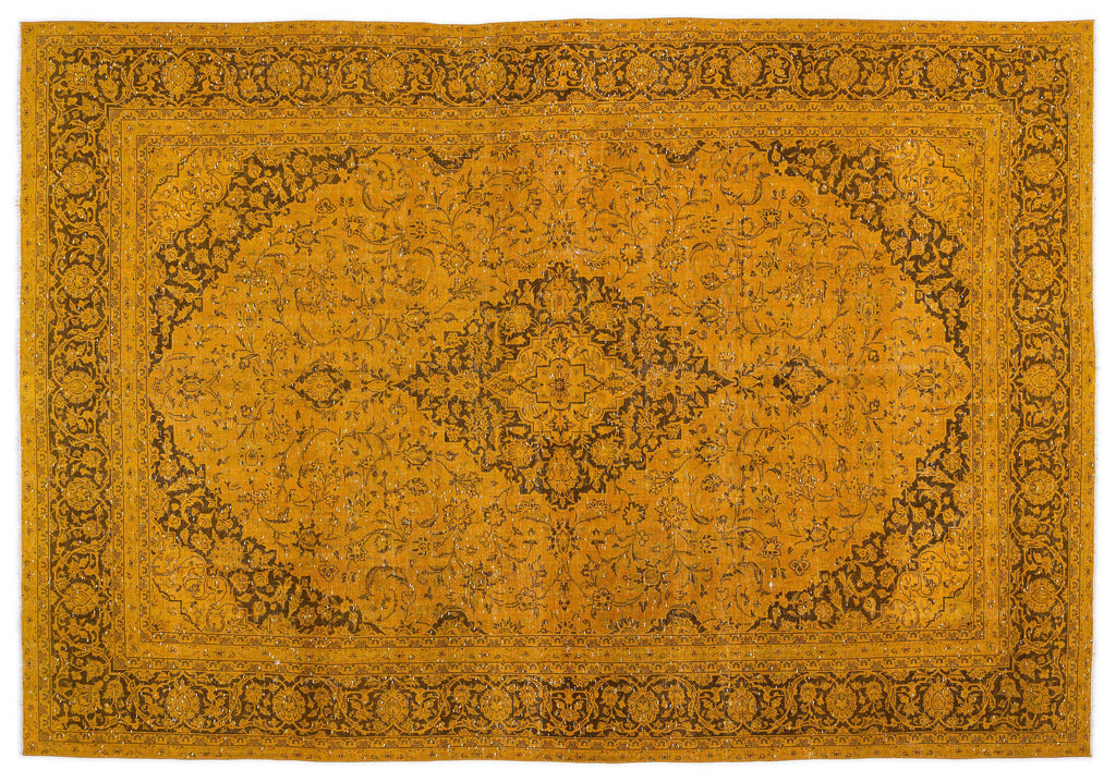 Yellow Over Dyed Vintage XLarge Rug 9'4'' x 13'1'' ft 284 x 400 cm