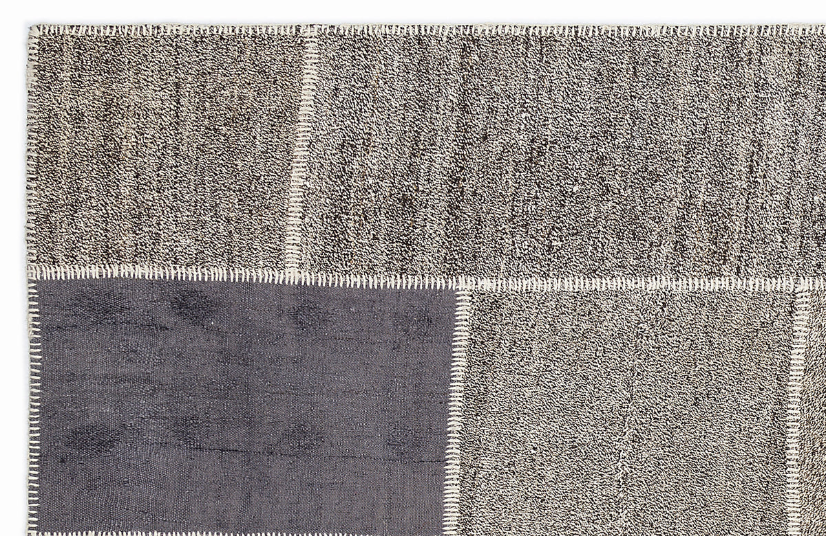 Striped Over Dyed Kilim Patchwork Unique Rug 5&#39;3&#39;&#39; x 7&#39;7&#39;&#39; ft 160 x 230 cm