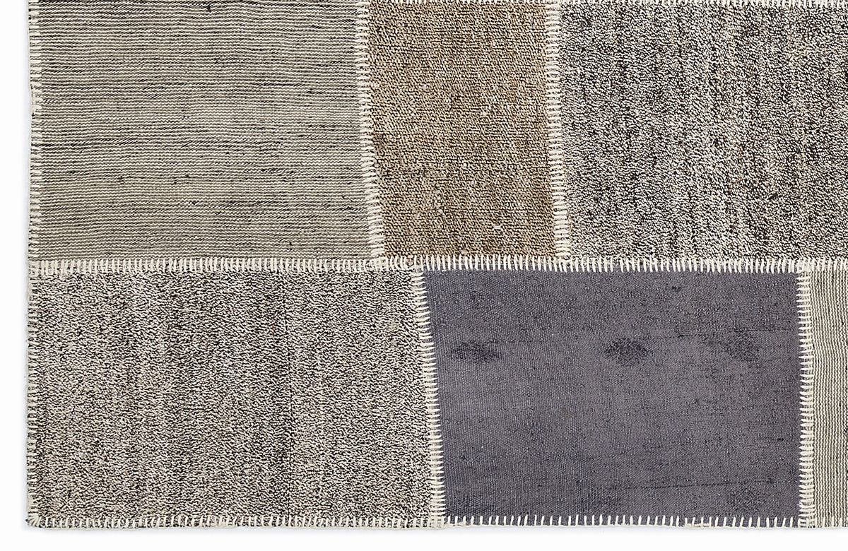 Striped Over Dyed Kilim Patchwork Unique Rug 5&#39;3&#39;&#39; x 7&#39;7&#39;&#39; ft 160 x 230 cm