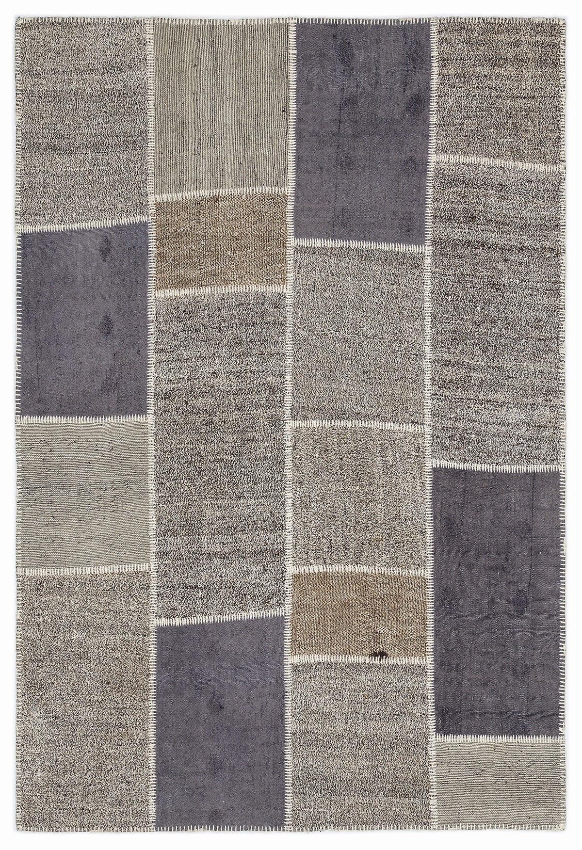 Striped Over Dyed Kilim Patchwork Unique Rug 5&#39;3&#39;&#39; x 7&#39;7&#39;&#39; ft 160 x 230 cm