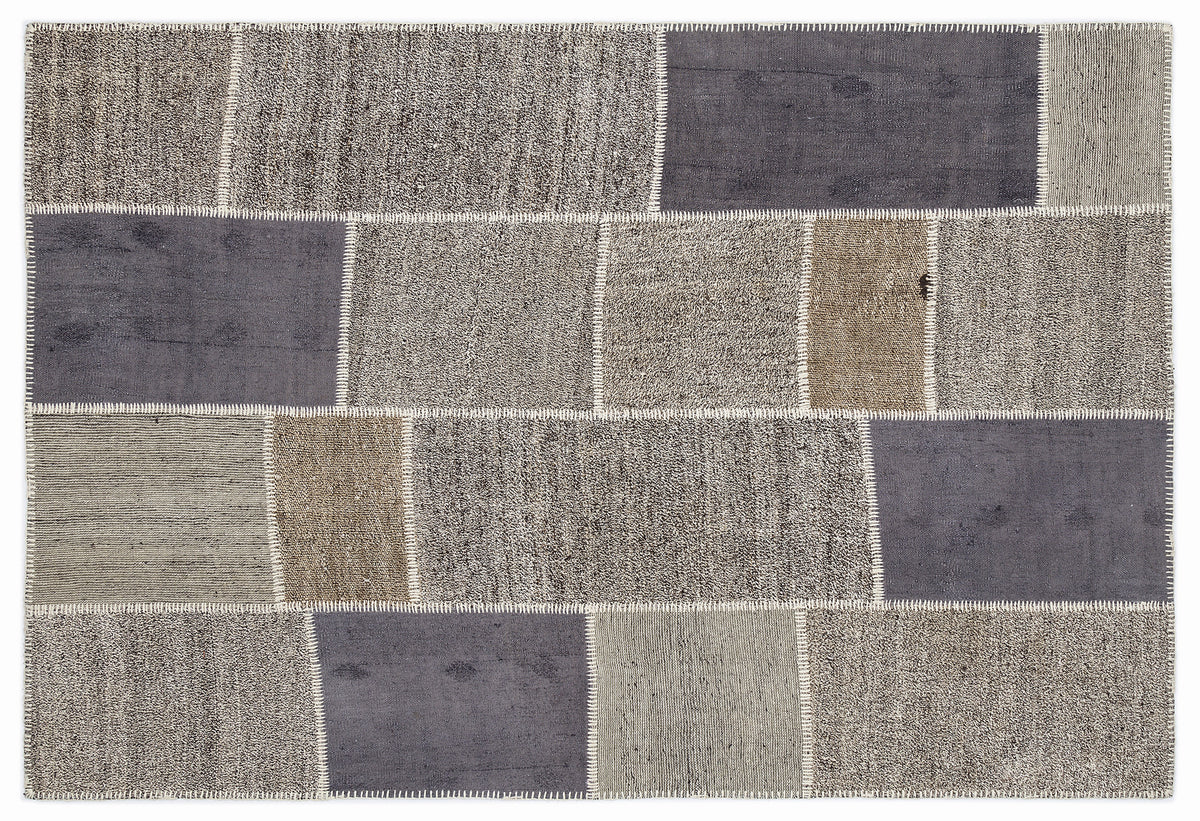 Striped Over Dyed Kilim Patchwork Unique Rug 5&#39;3&#39;&#39; x 7&#39;7&#39;&#39; ft 160 x 230 cm