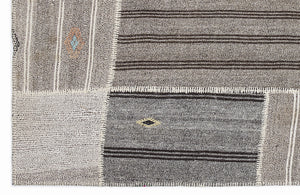 Striped Over Dyed Kilim Patchwork Unique Rug 5'3'' x 7'7'' ft 160 x 230 cm