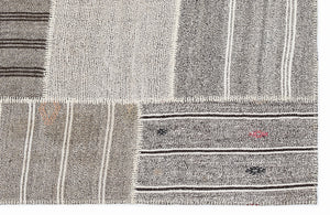 Striped Over Dyed Kilim Patchwork Unique Rug 5'3'' x 7'7'' ft 160 x 230 cm