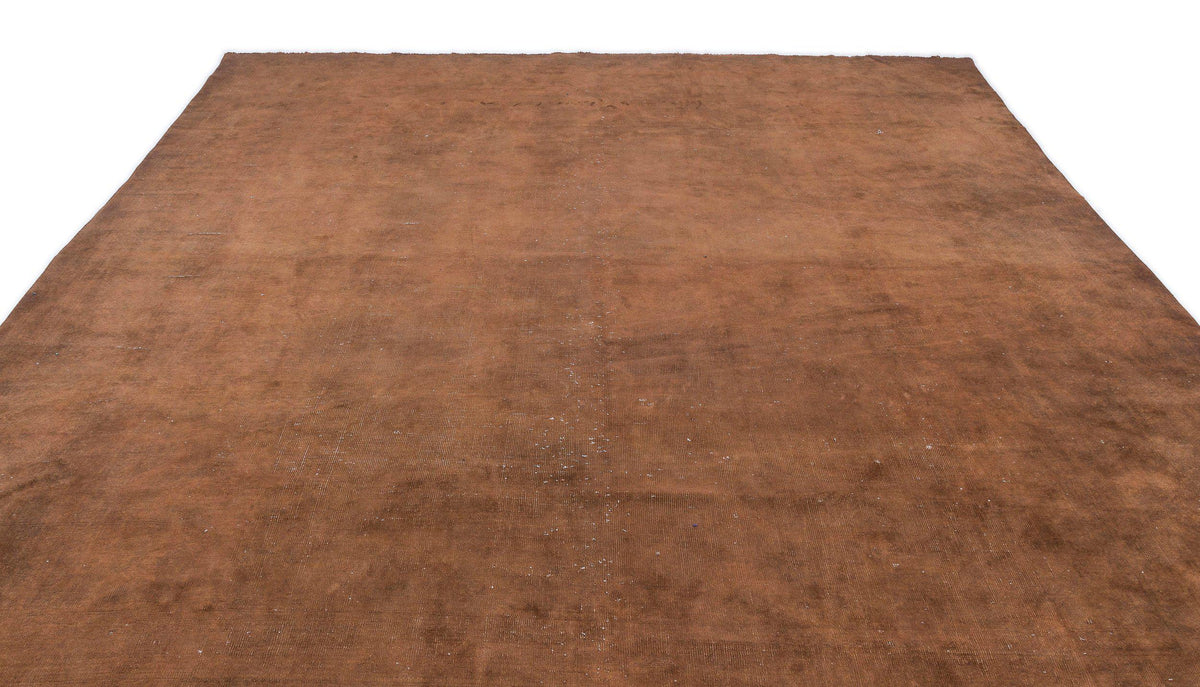 Brown Over Dyed Vintage XLarge Rug 9&#39;7&#39;&#39; x 12&#39;10&#39;&#39; ft 292 x 392 cm